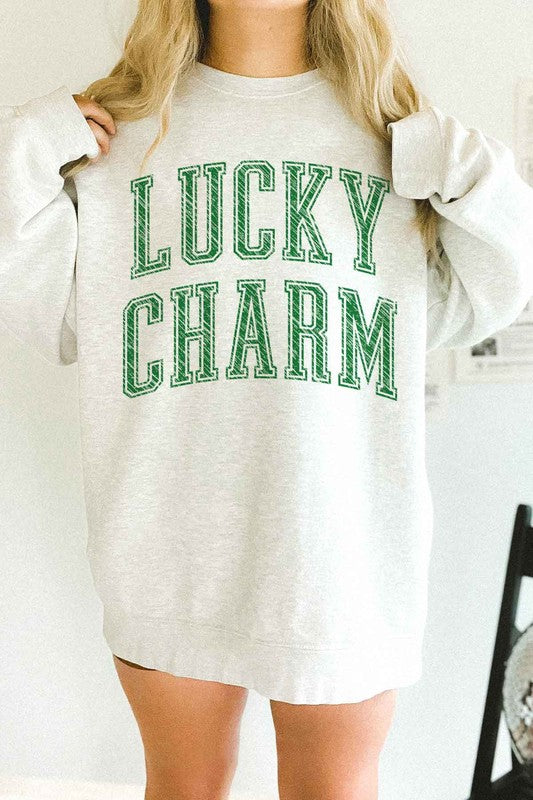 LUCKY CHARM ST PATRICKS OVERSIZED SWEATSHIRT