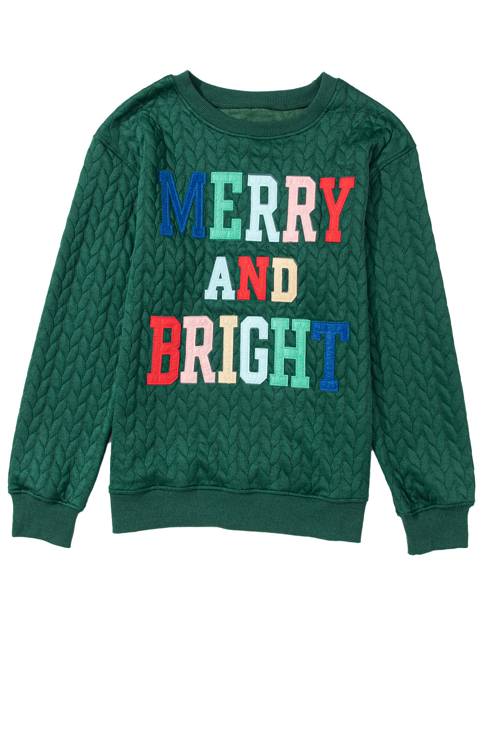 Bright White Merry And Bright Cable Knit Pullover Sweatshirt