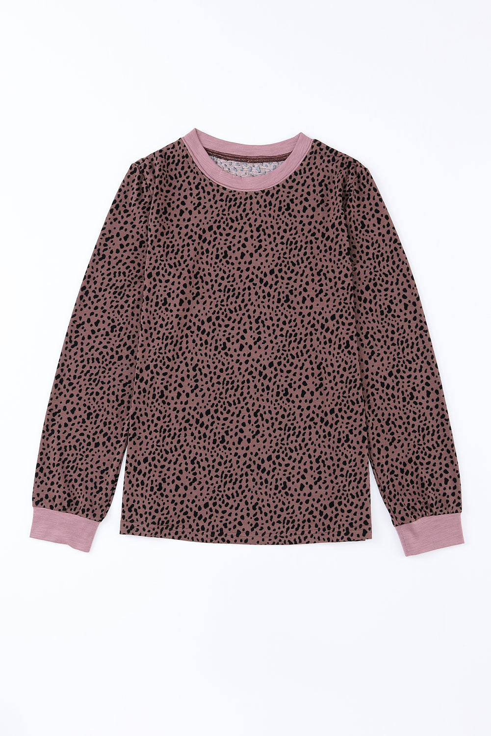 Apricot Animal Spots Printed Plus Size Long Sleeve Top