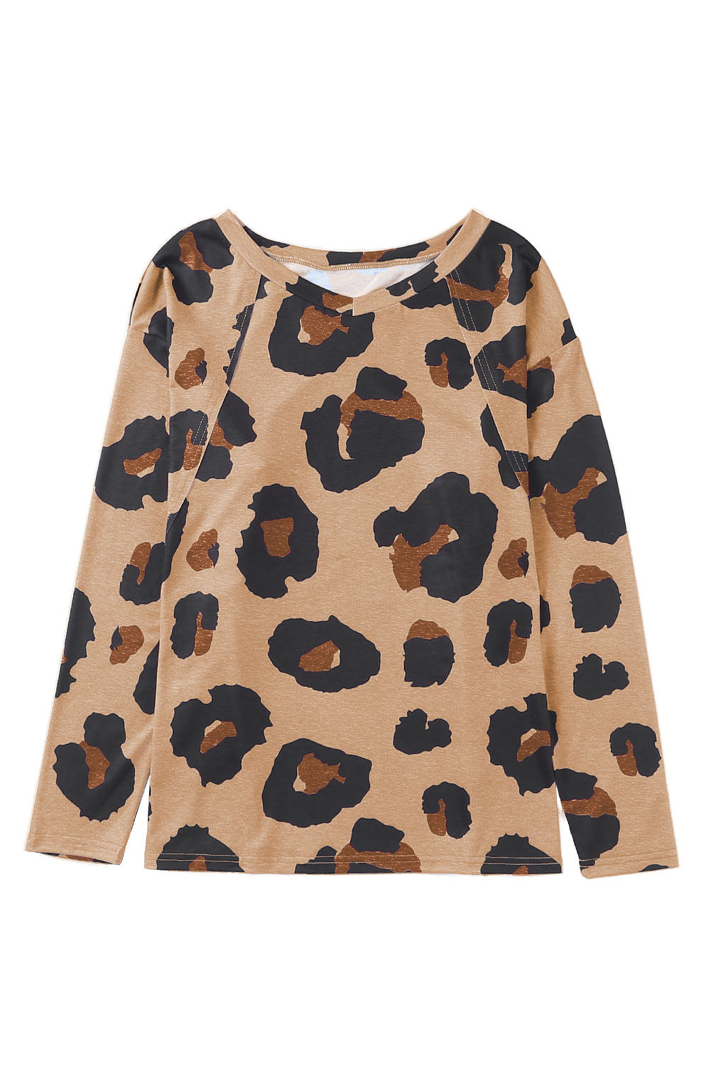 Leopard Animal Print Long Sleeve Pullover and Shorts Casual Outfit