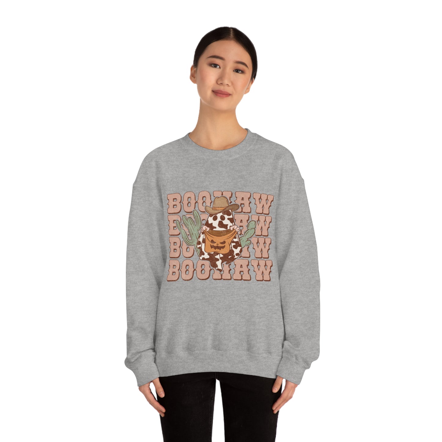 BooHaw Western Ghost Unisex Heavy Blend™ Crewneck Sweatshirt