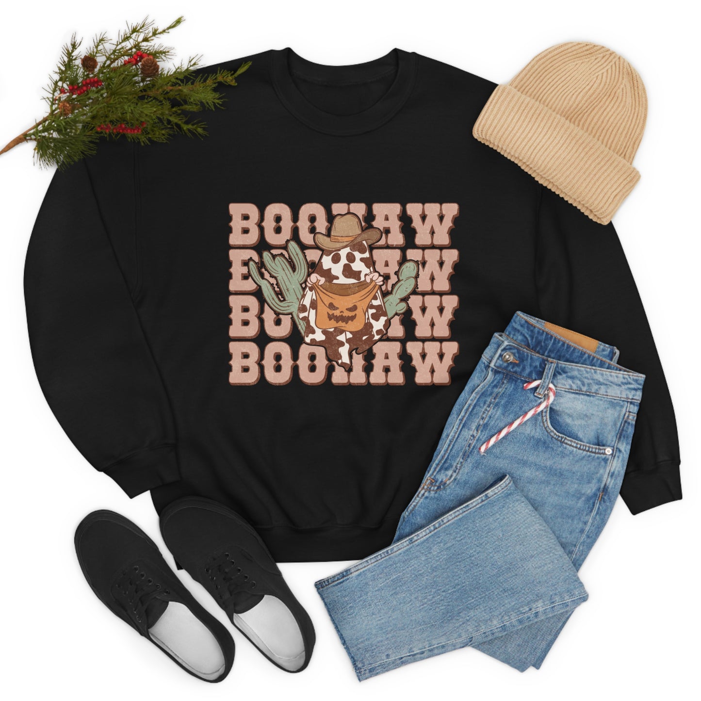 BooHaw Western Ghost Unisex Heavy Blend™ Crewneck Sweatshirt