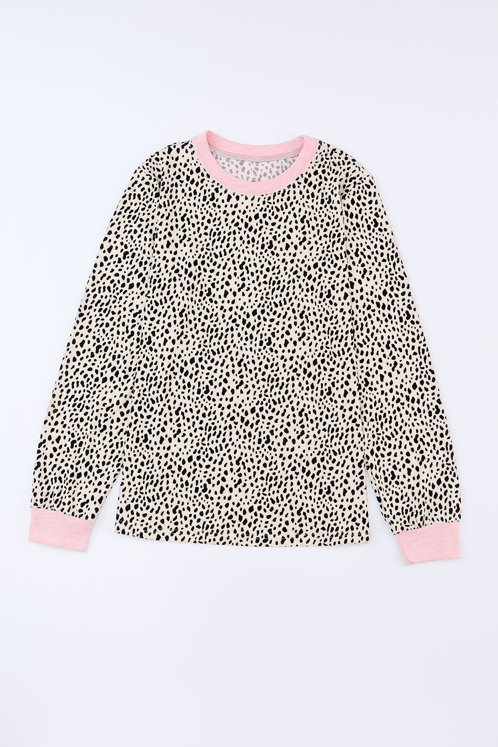 Apricot Animal Spots Printed Plus Size Long Sleeve Top