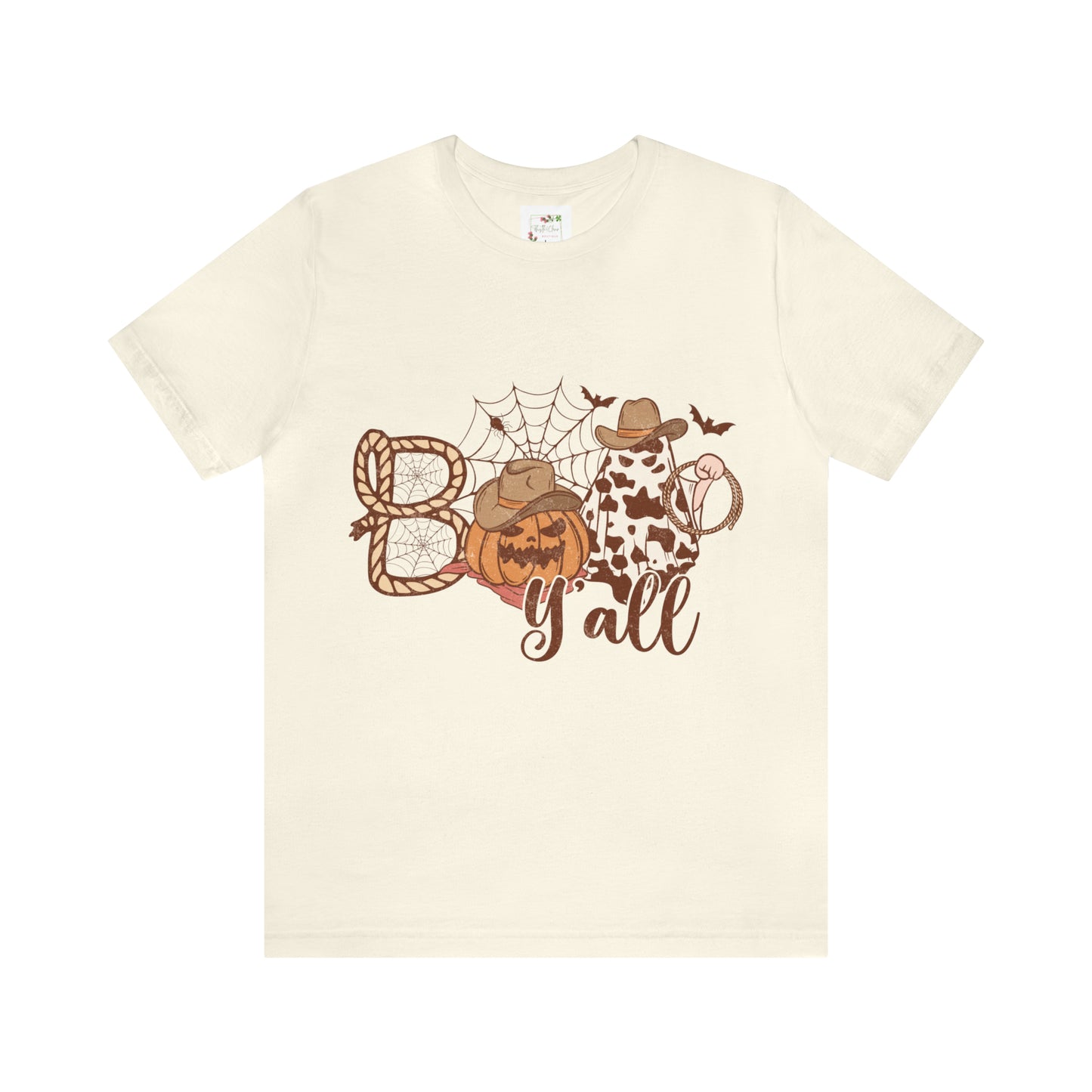 Boo Y’all Western Ghost Pumpkin Bella Canvas Unisex Jersey Short Sleeve Tee