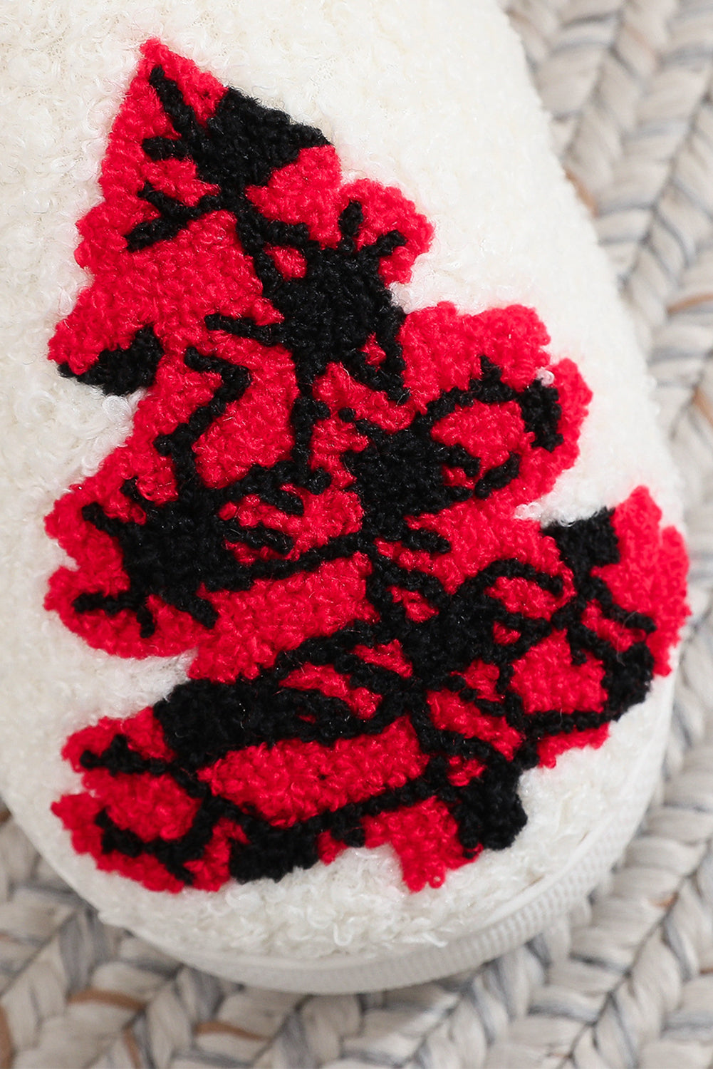 White Valentines Day Hearts Print Plush House Slippers