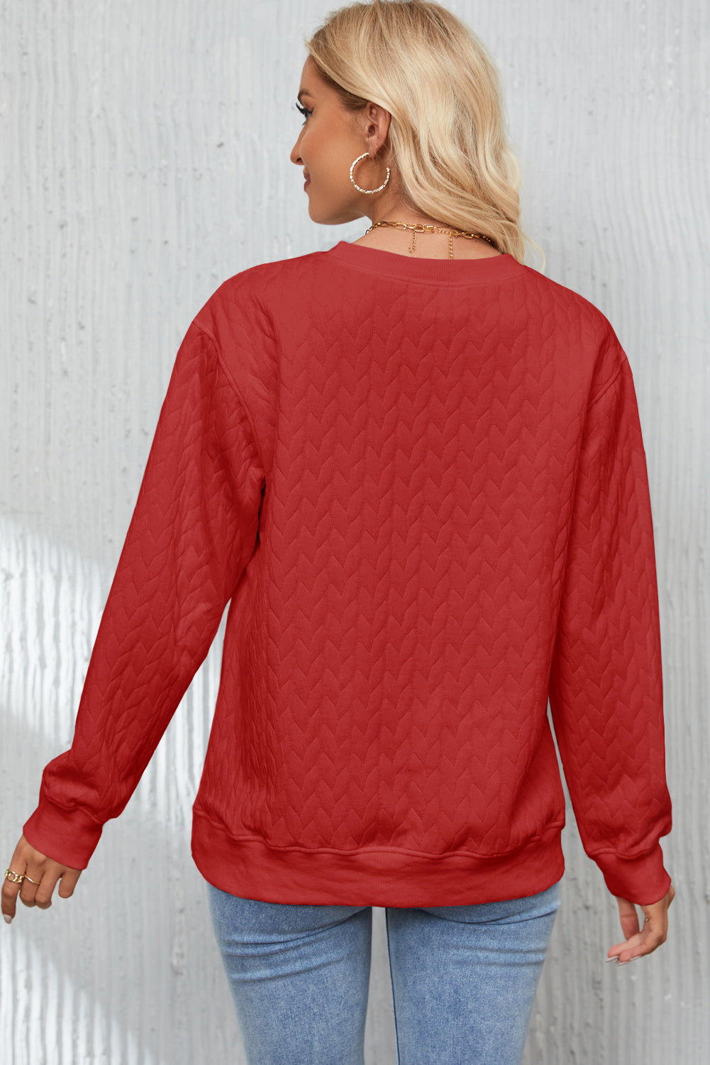 Bright White Merry And Bright Cable Knit Pullover Sweatshirt