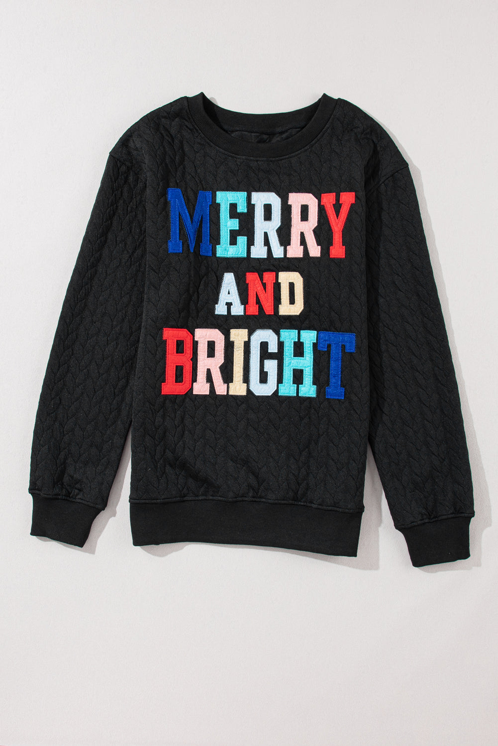 Bright White Merry And Bright Cable Knit Pullover Sweatshirt