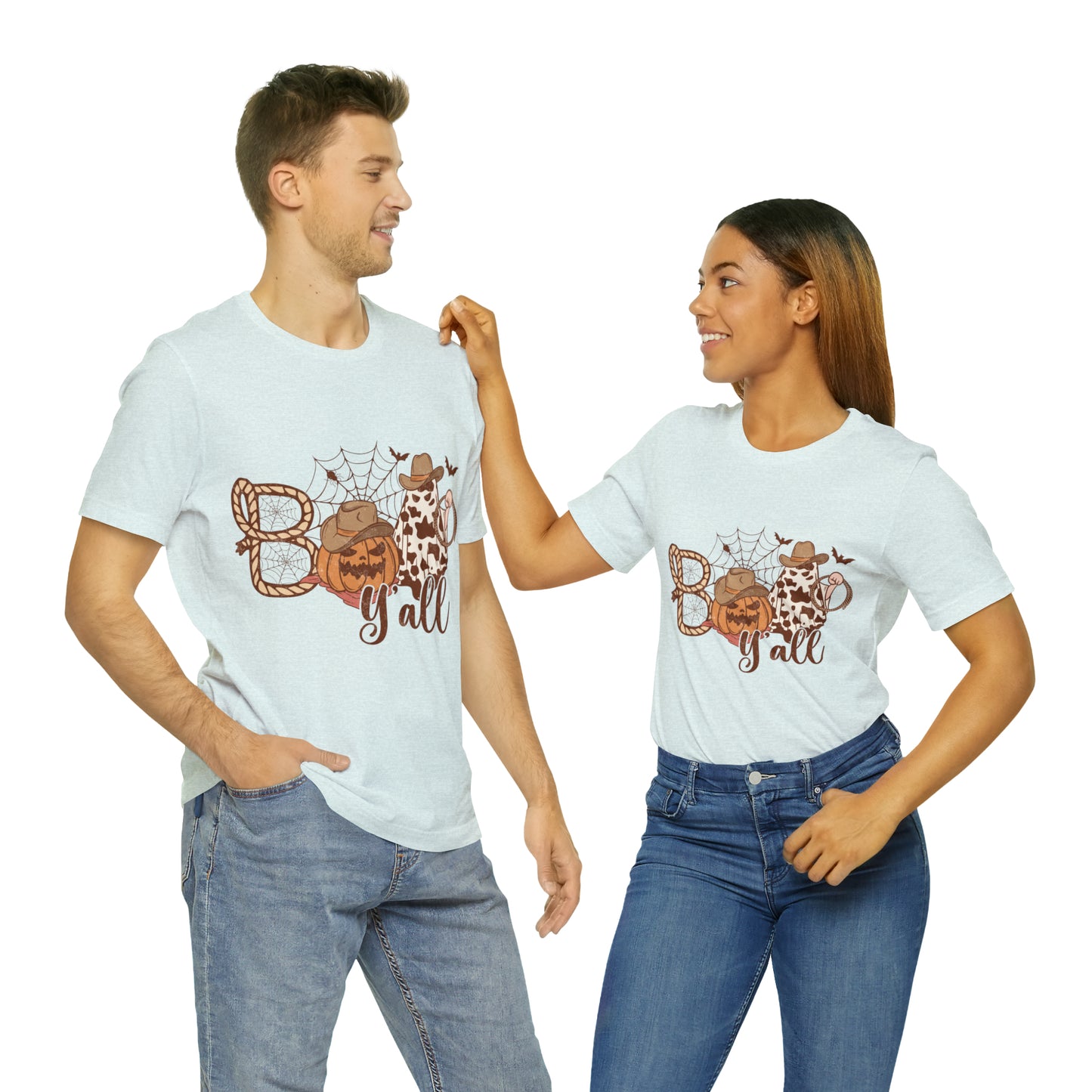 Boo Y’all Western Ghost Pumpkin Bella Canvas Unisex Jersey Short Sleeve Tee