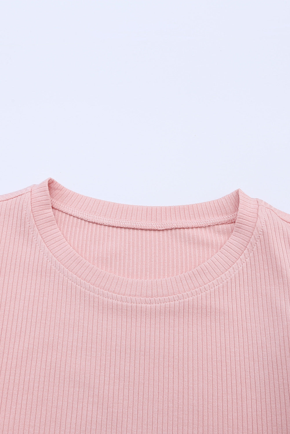 Beige Dotty Mesh Ruffle Sleeve Ribbed Knit Top