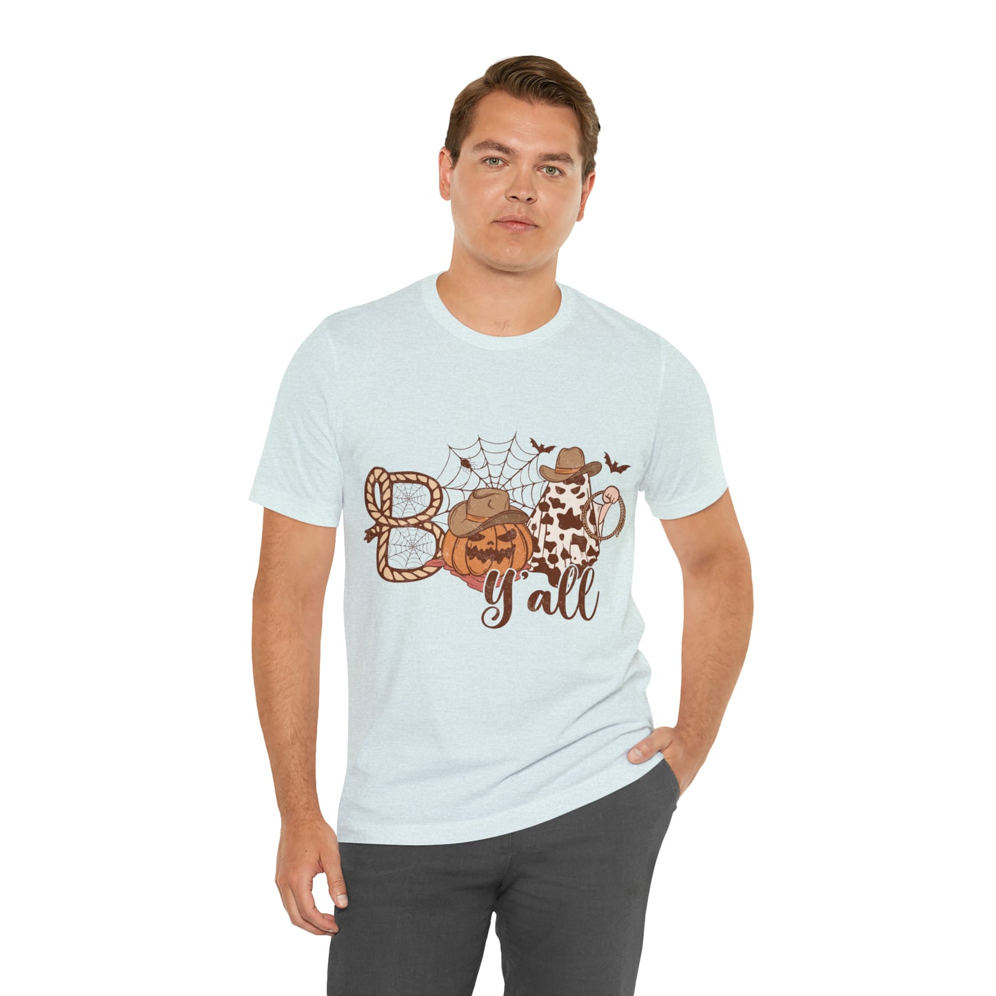 Boo Y’all Western Ghost Pumpkin Bella Canvas Unisex Jersey Short Sleeve Tee