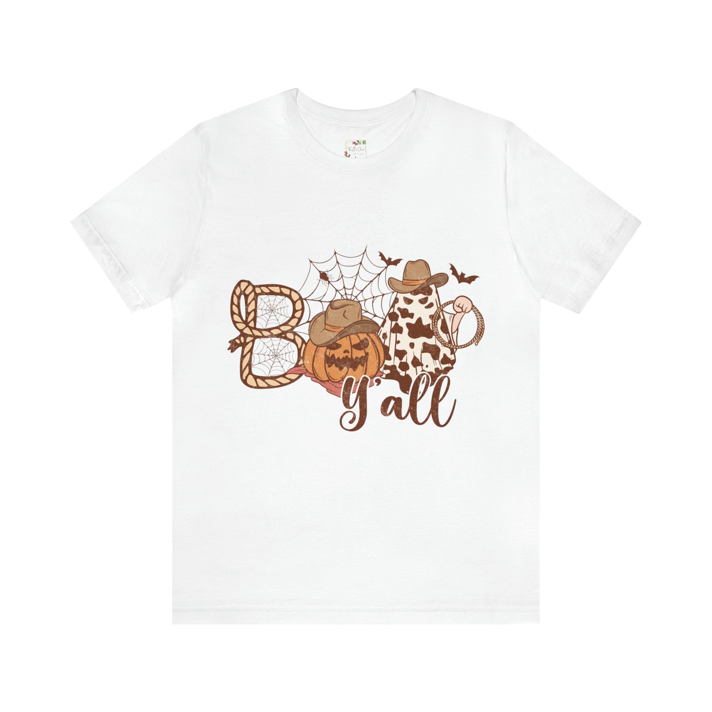 Boo Y’all Western Ghost Pumpkin Bella Canvas Unisex Jersey Short Sleeve Tee