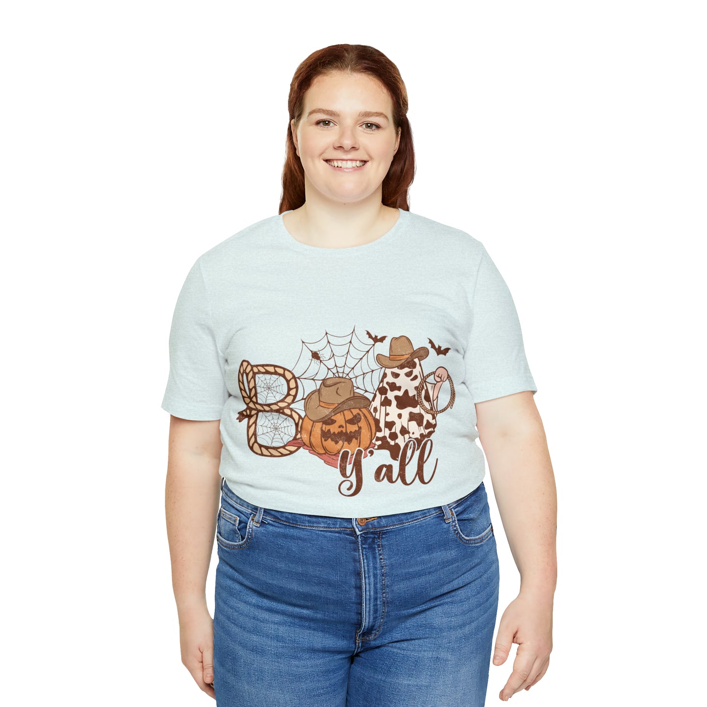 Boo Y’all Western Ghost Pumpkin Bella Canvas Unisex Jersey Short Sleeve Tee