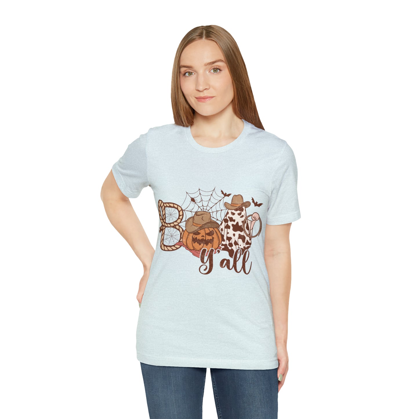 Boo Y’all Western Ghost Pumpkin Bella Canvas Unisex Jersey Short Sleeve Tee