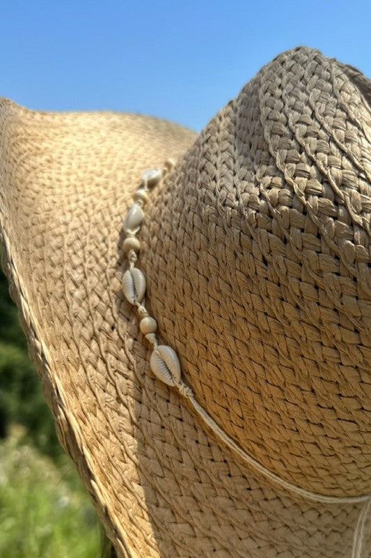 STRAW COWBOY WiITH SEA SHELLS