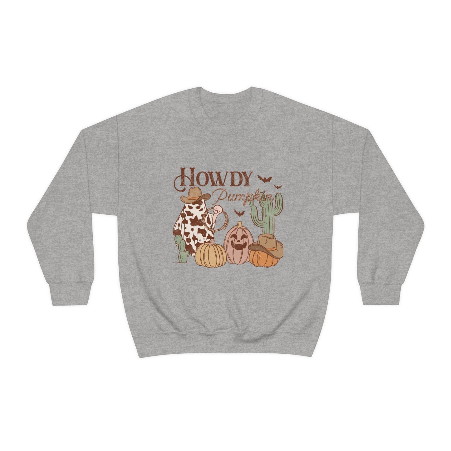 Howdy Pumpkin Cactus Ghost Unisex Heavy Blend™ Crewneck Sweatshirt