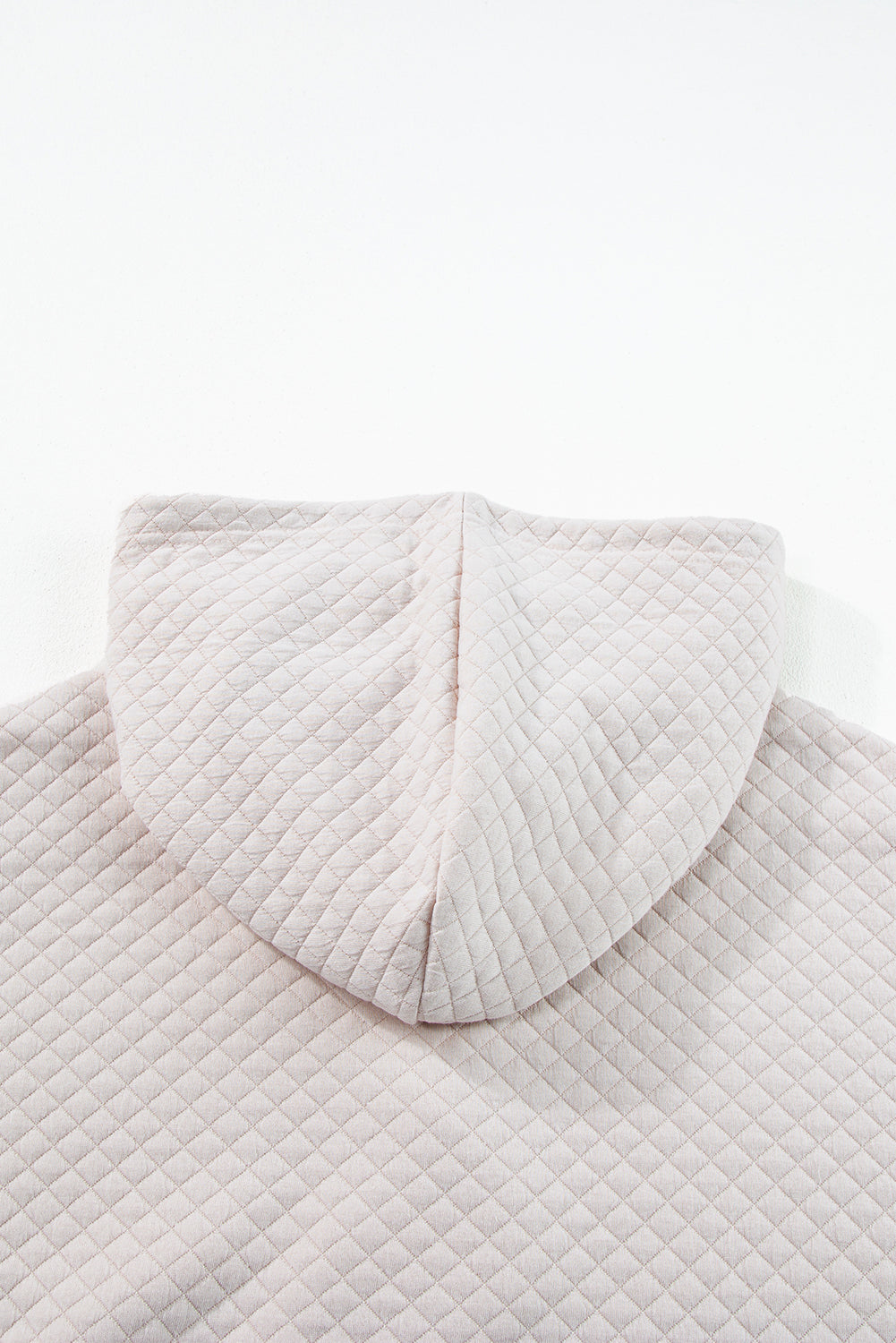 Rose Quilted Buttoned Neckline Stand Neck Pullover Sweatshirt