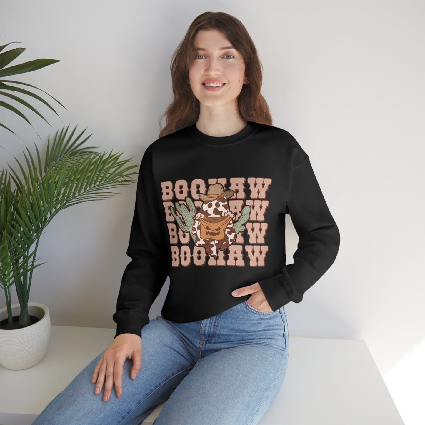 BooHaw Western Ghost Unisex Heavy Blend™ Crewneck Sweatshirt