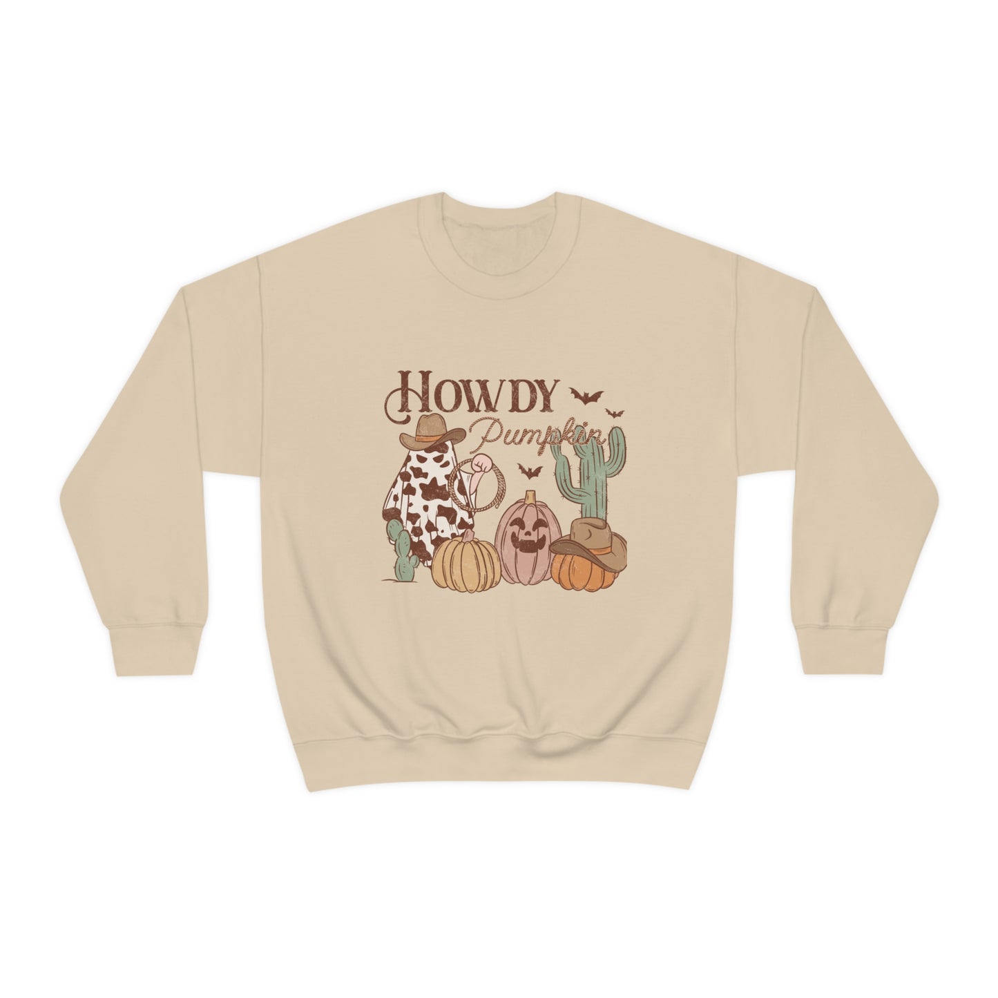 Howdy Pumpkin Cactus Ghost Unisex Heavy Blend™ Crewneck Sweatshirt