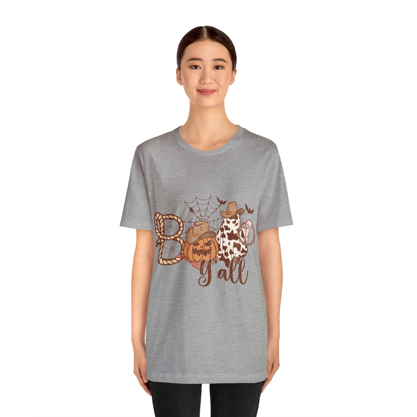 Boo Y’all Western Ghost Pumpkin Bella Canvas Unisex Jersey Short Sleeve Tee