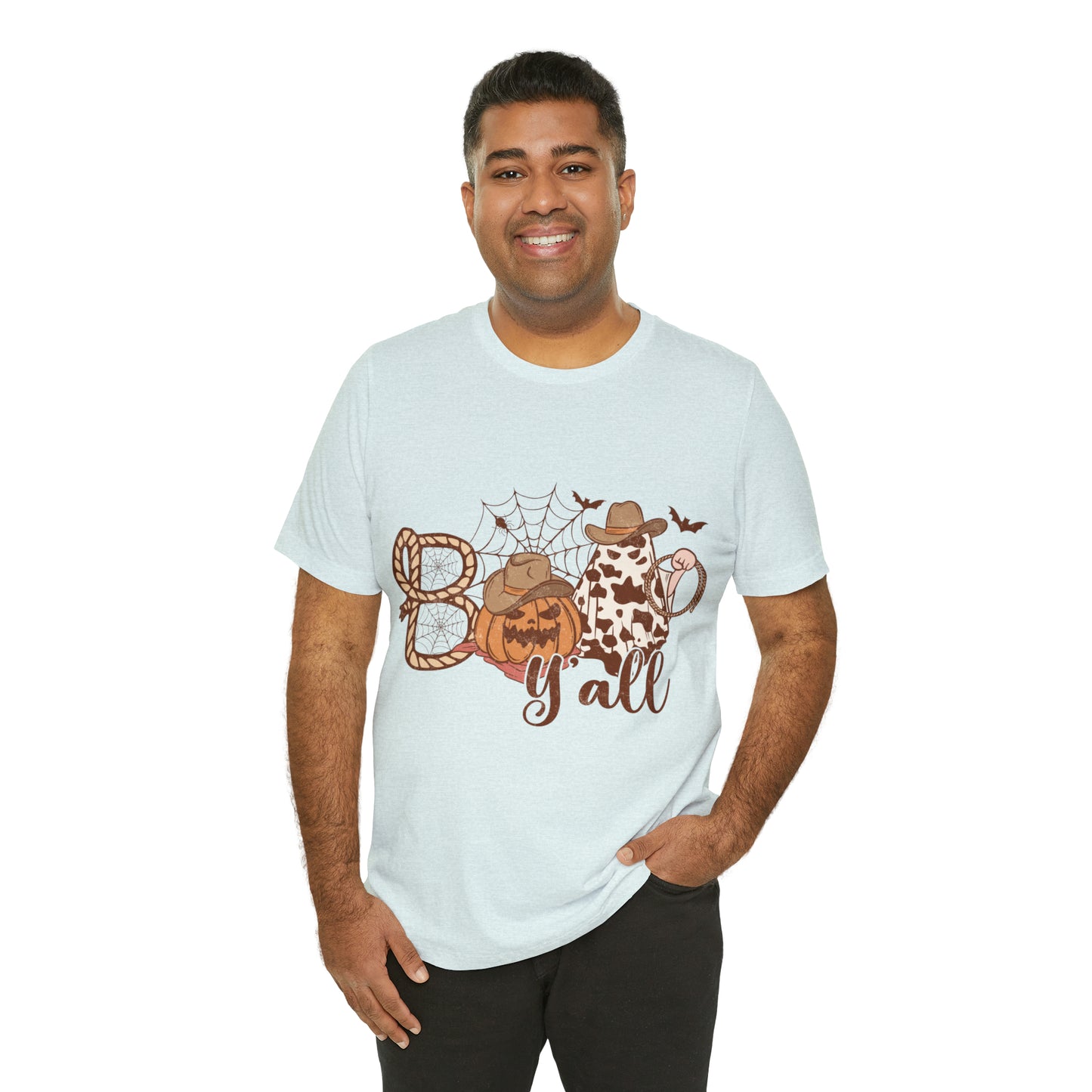 Boo Y’all Western Ghost Pumpkin Bella Canvas Unisex Jersey Short Sleeve Tee