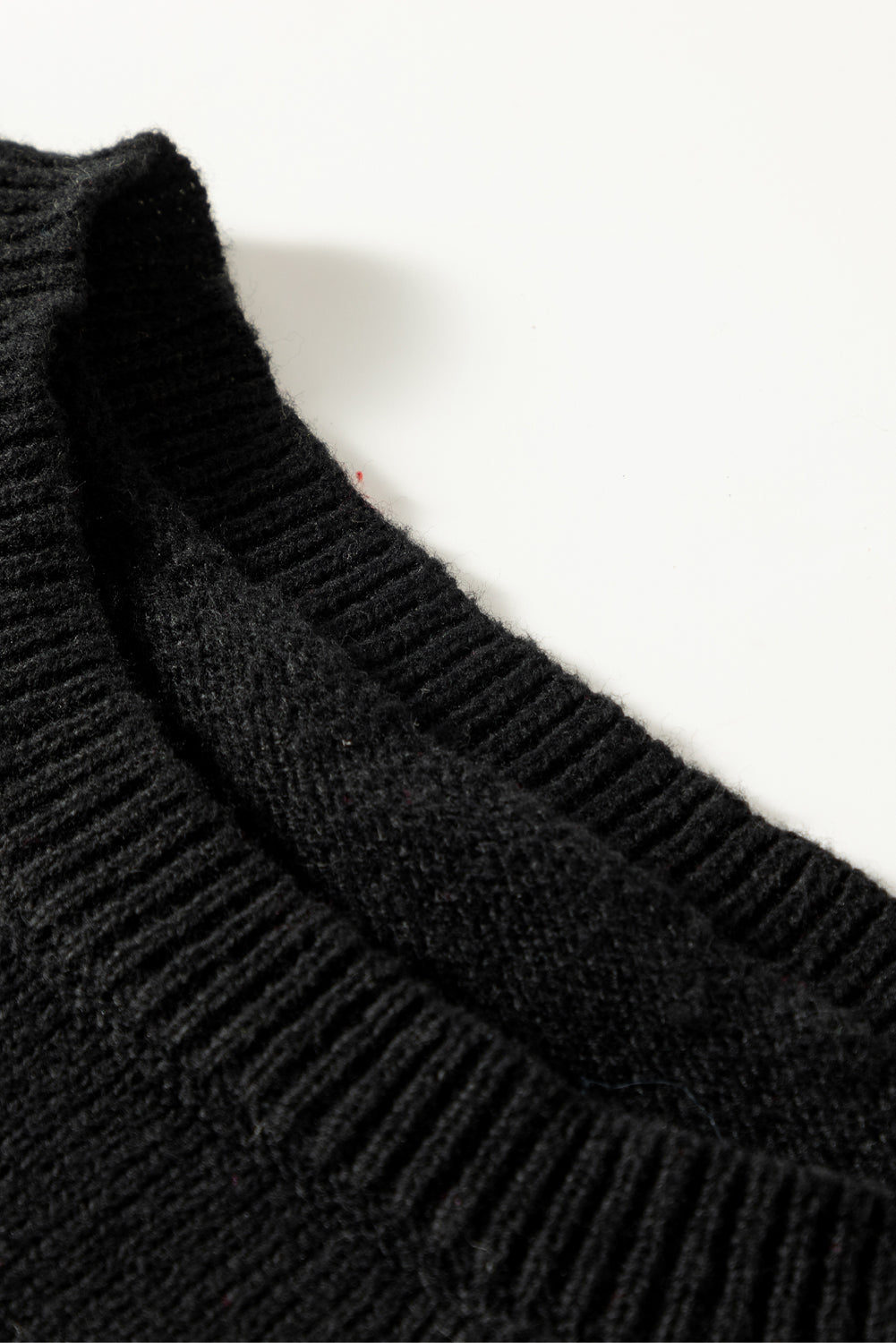 Black Holly Jolly Round Neck Casual Sweater