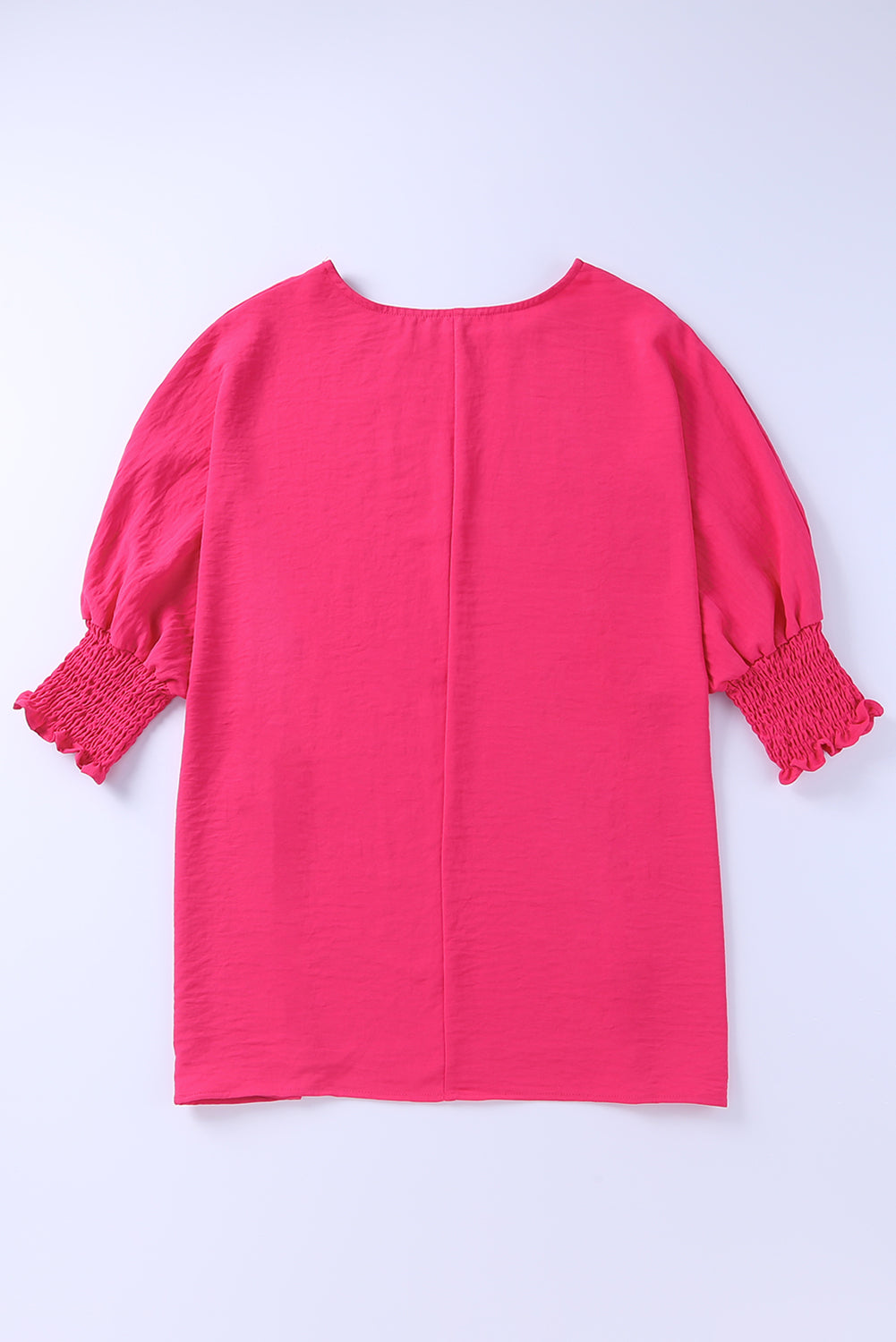 Pink Smocked Wrist Shift Top