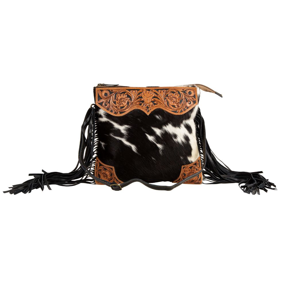 TUMBLEWEED TRAIL FRINGED HAND-TOOLED BAG