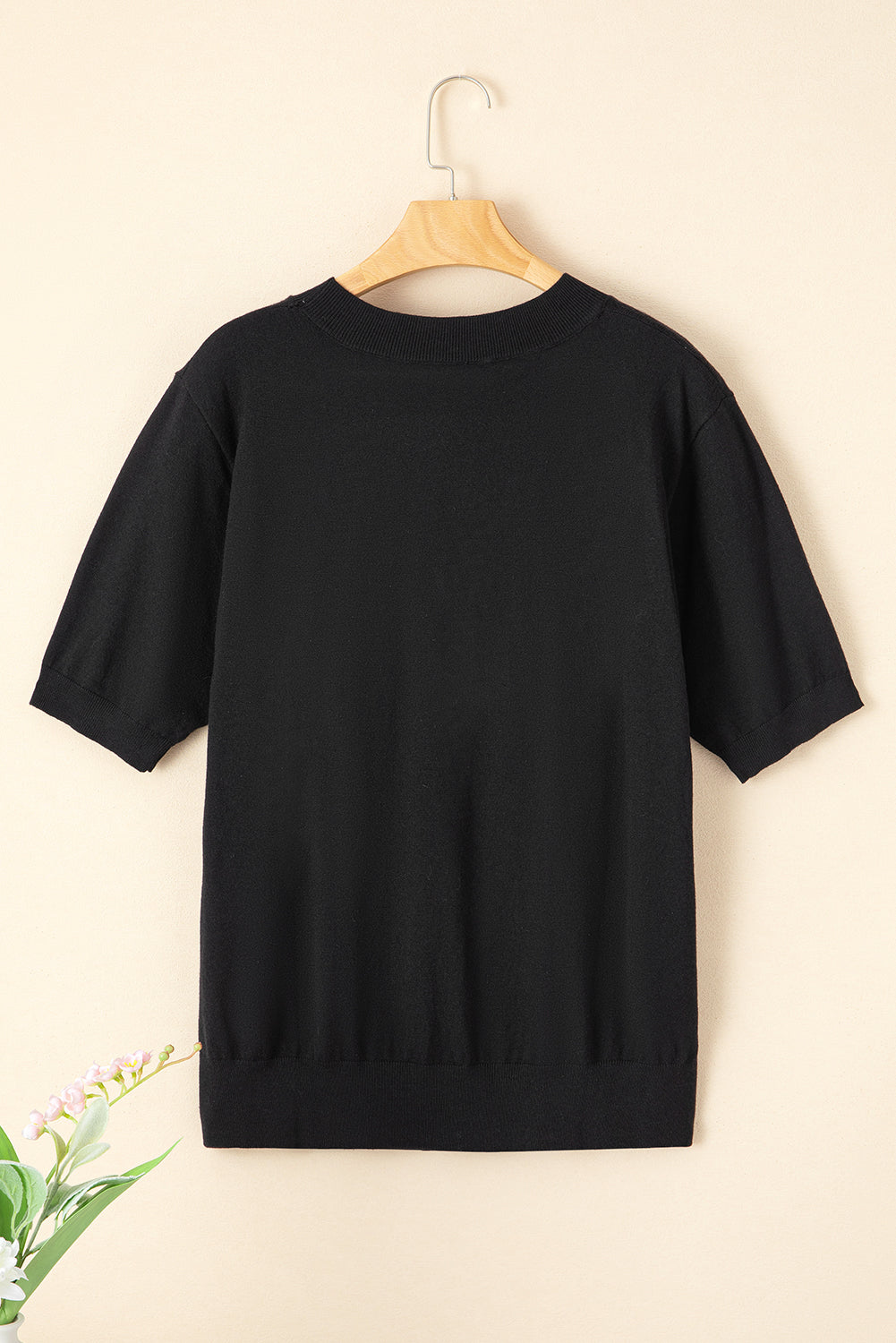 Black Holly Jolly Round Neck Casual Sweater