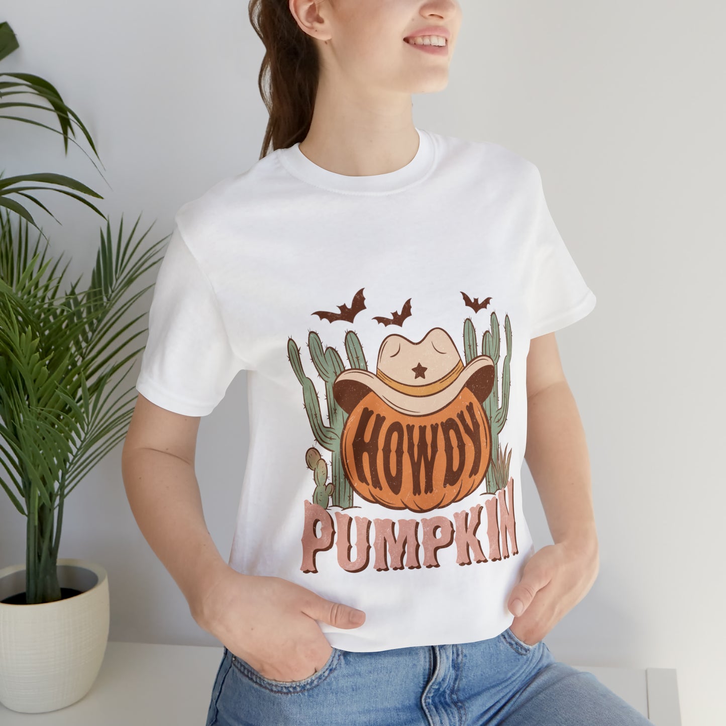 Howdy Pumpkin Fall Bella Canvas Unisex Jersey Short Sleeve Tee