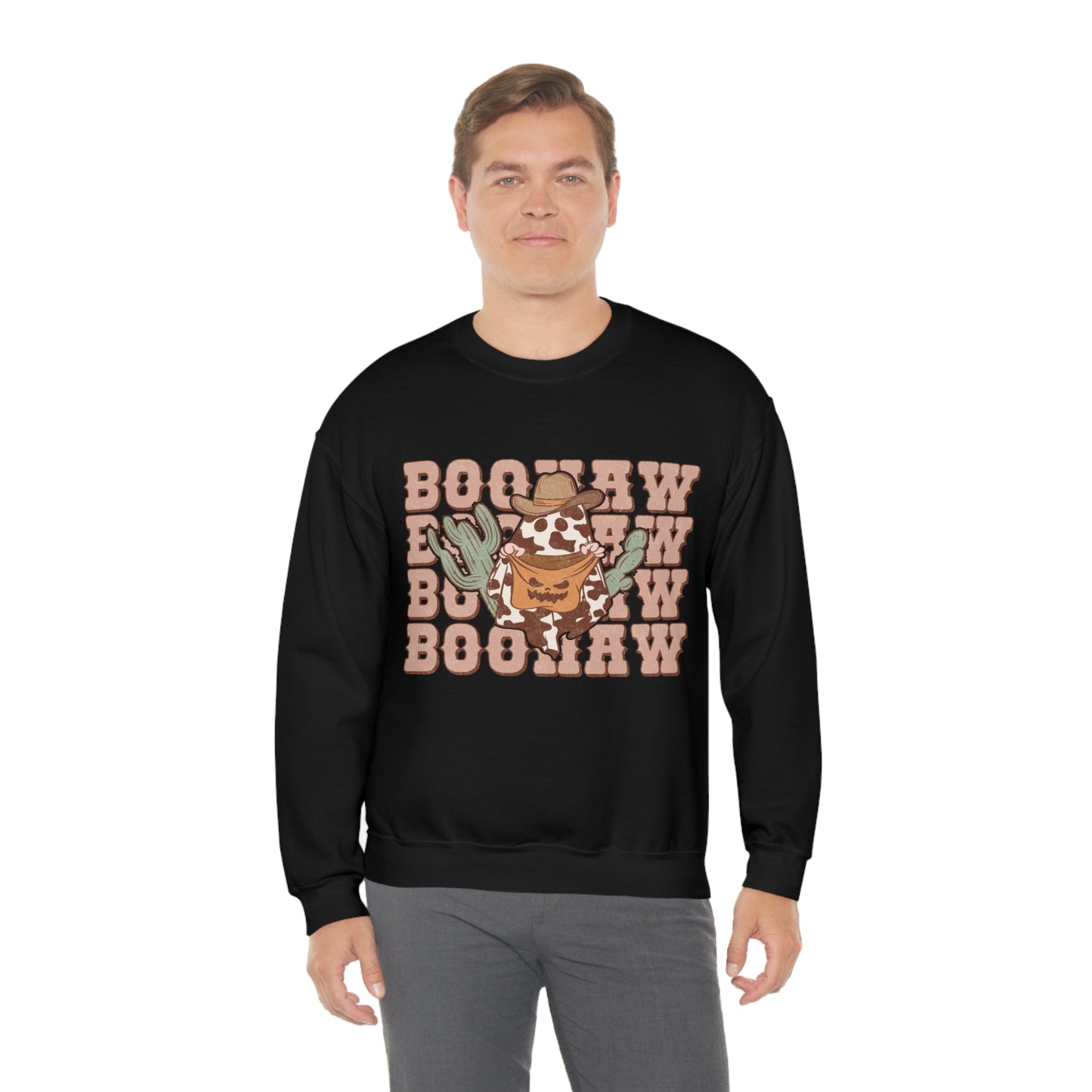 BooHaw Western Ghost Unisex Heavy Blend™ Crewneck Sweatshirt