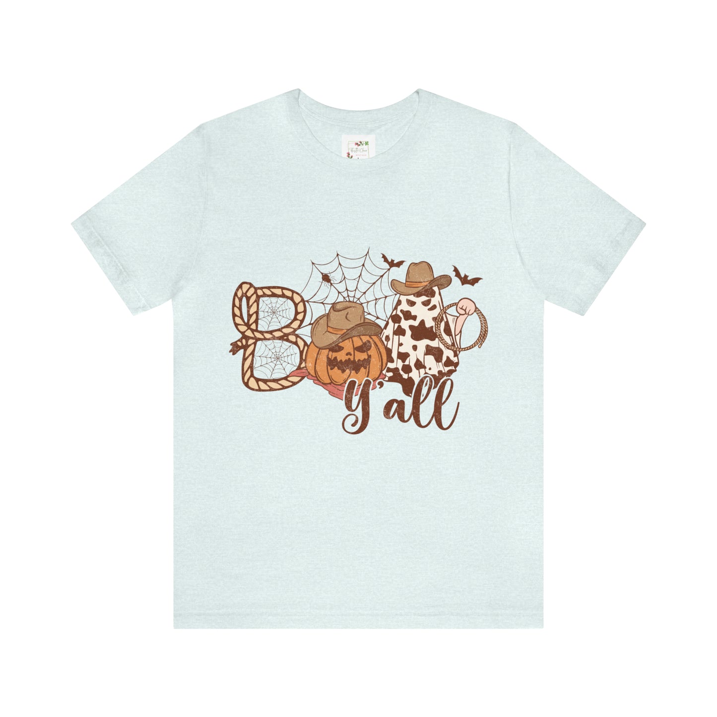 Boo Y’all Western Ghost Pumpkin Bella Canvas Unisex Jersey Short Sleeve Tee