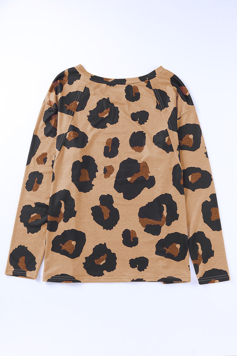 Leopard Animal Print Long Sleeve Pullover and Shorts Casual Outfit