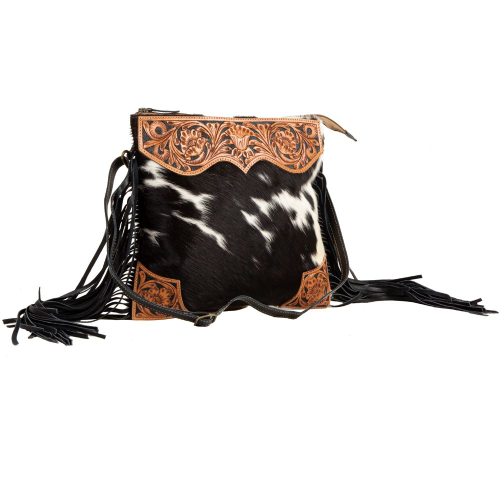 TUMBLEWEED TRAIL FRINGED HAND-TOOLED BAG