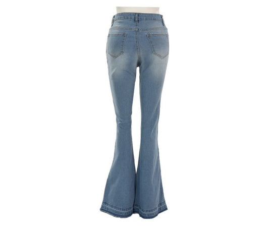 Myra Regina Button Accent Flared Leg Jeans