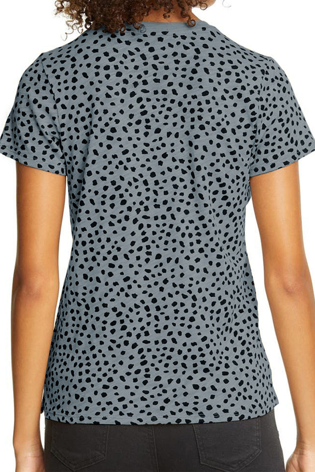 Apricot Animal Spots Printed Plus Size Long Sleeve Top