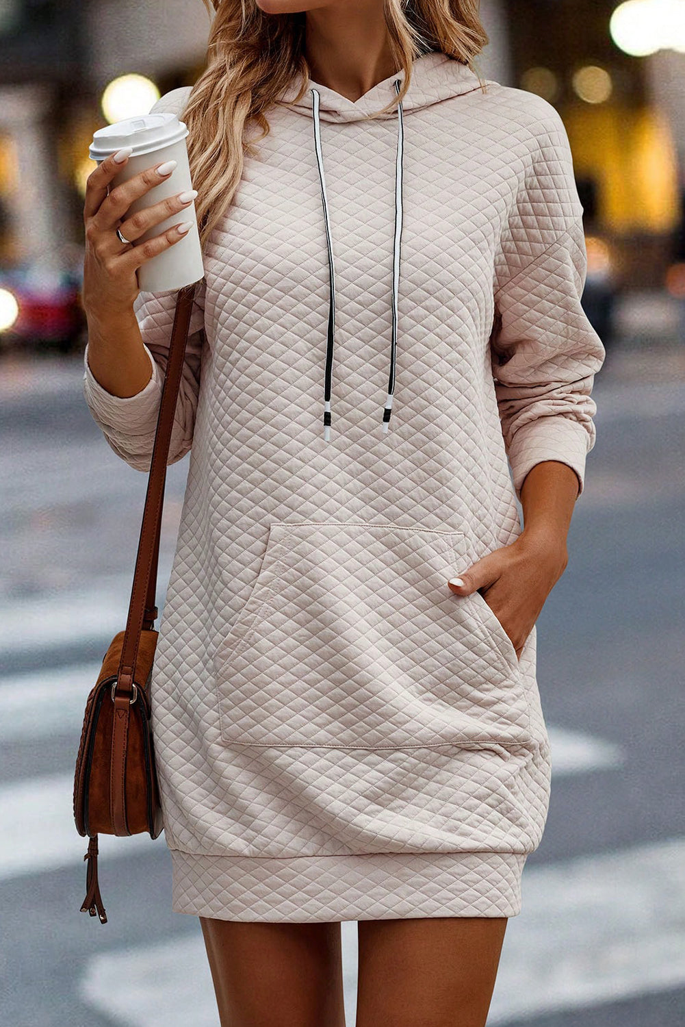 Rose Quilted Buttoned Neckline Stand Neck Pullover Sweatshirt