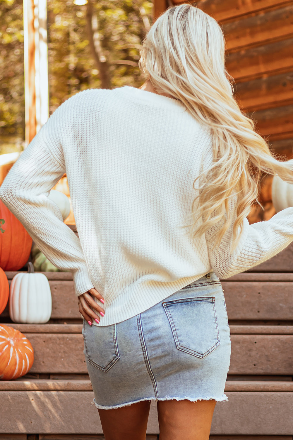 Black Holly Jolly Round Neck Casual Sweater