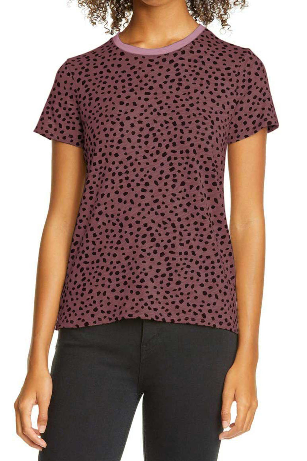 Apricot Animal Spots Printed Plus Size Long Sleeve Top