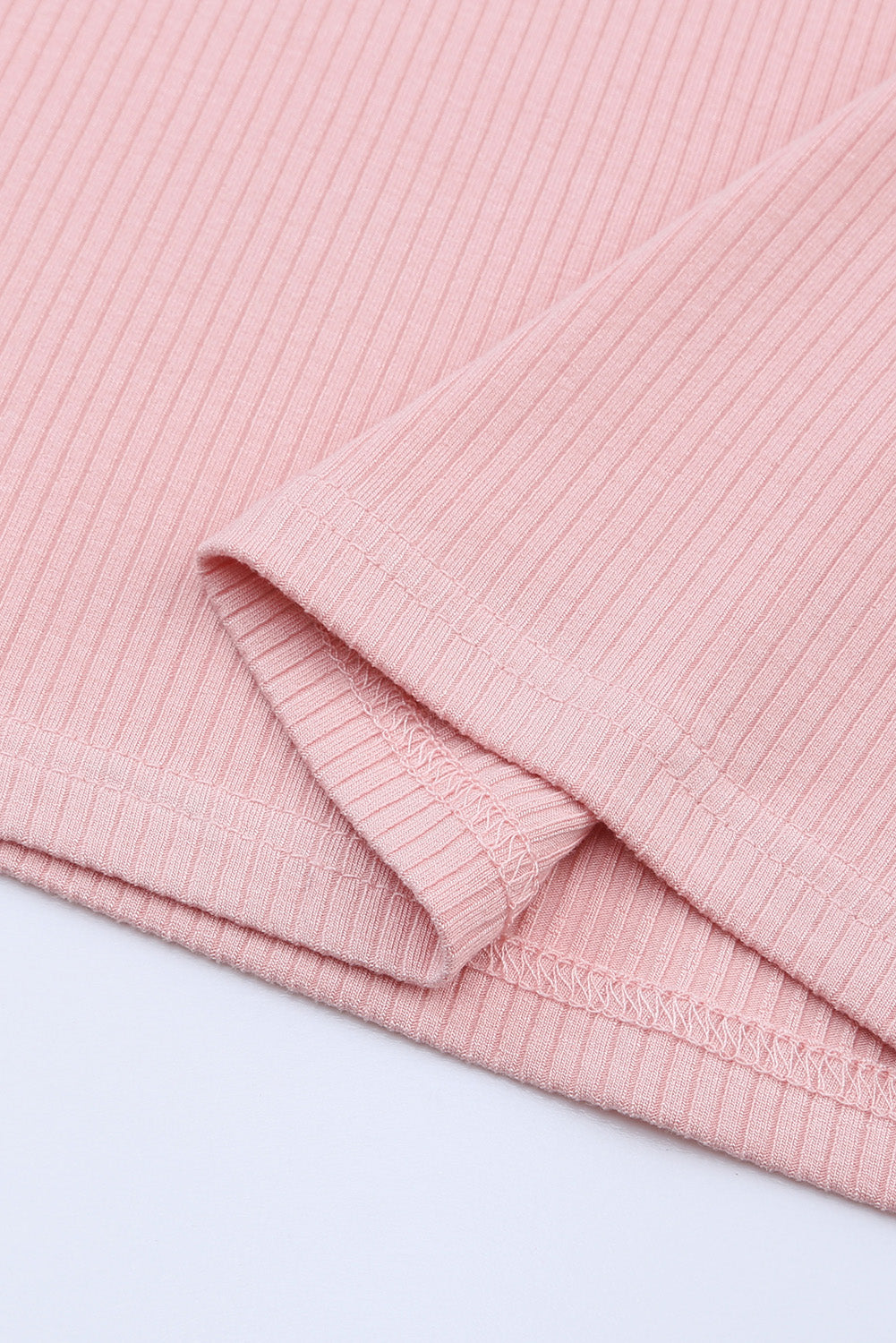 Beige Dotty Mesh Ruffle Sleeve Ribbed Knit Top