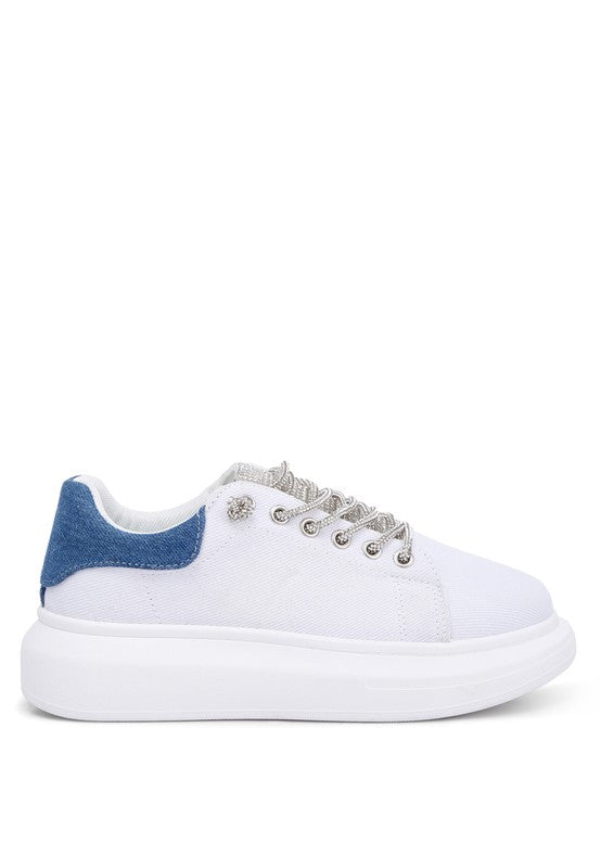 Jaxen Rhinestones Lace Up Sneakers