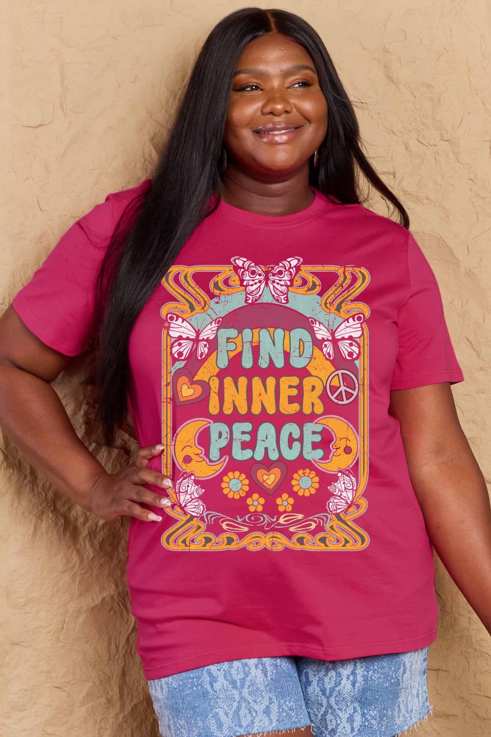 Simply Love Full Size FIND INNER PEACE Graphic Cotton T-Shirt