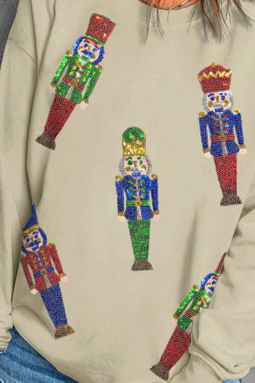 Nutcracker Sequin Dropped Shoulder Sweatshirt