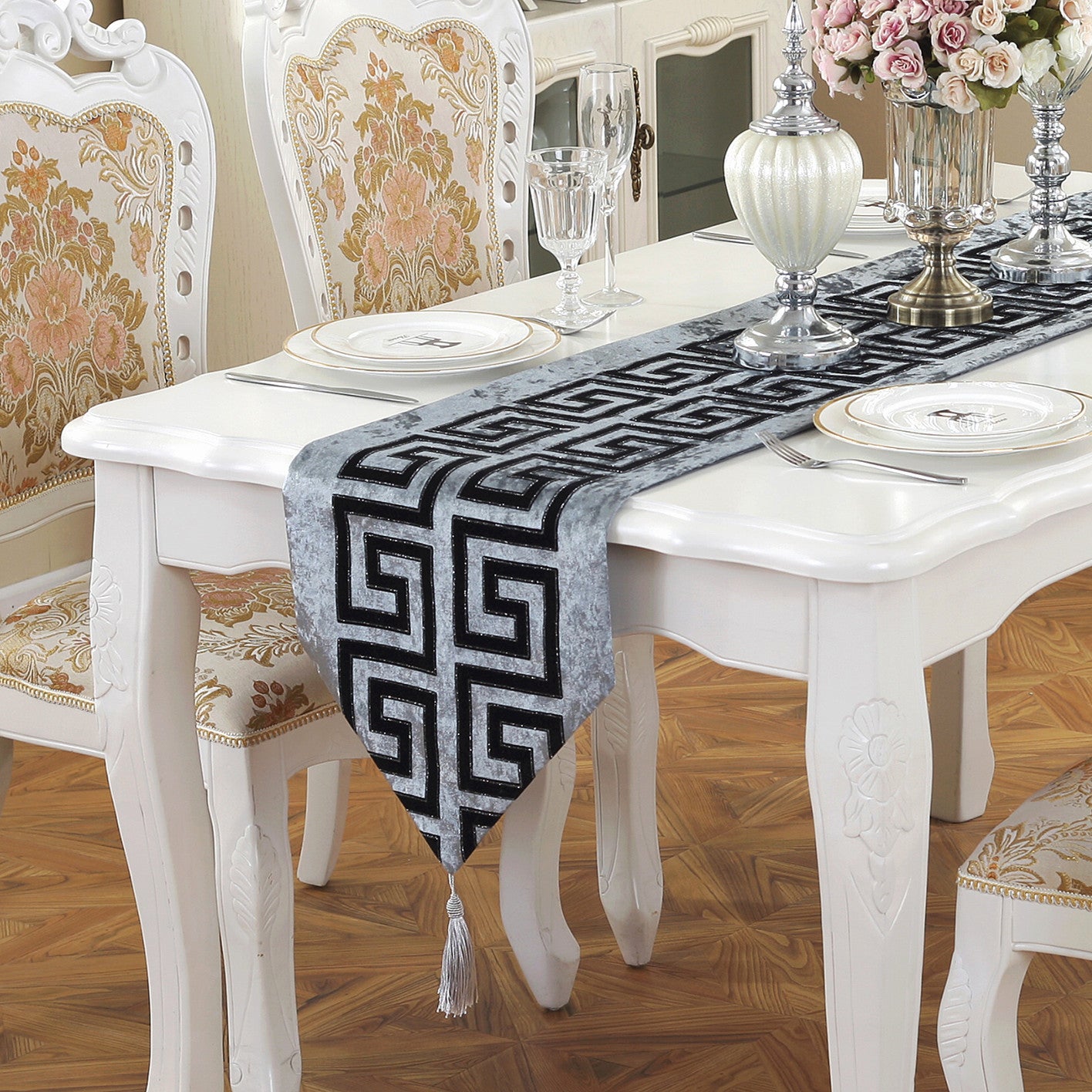 Black And White Coffee Table Cloth Table Runner