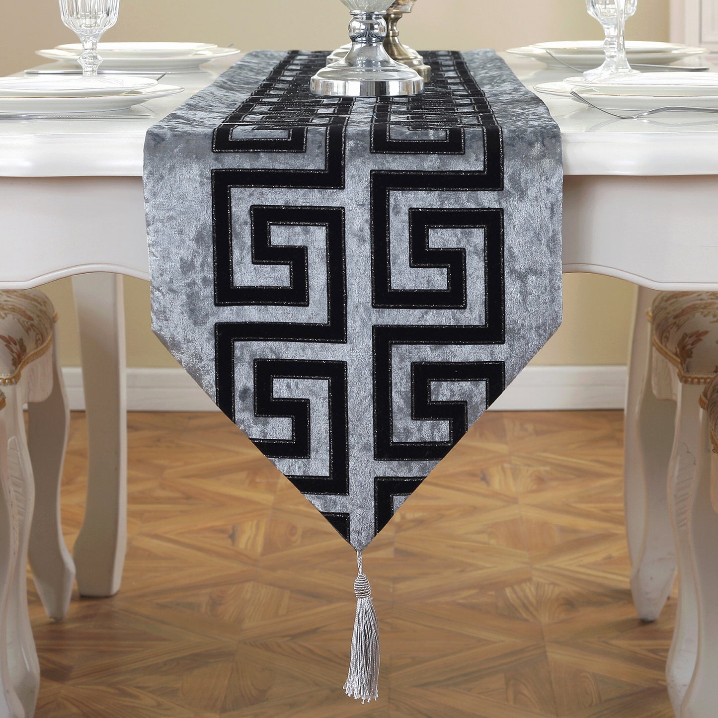 Black And White Coffee Table Cloth Table Runner