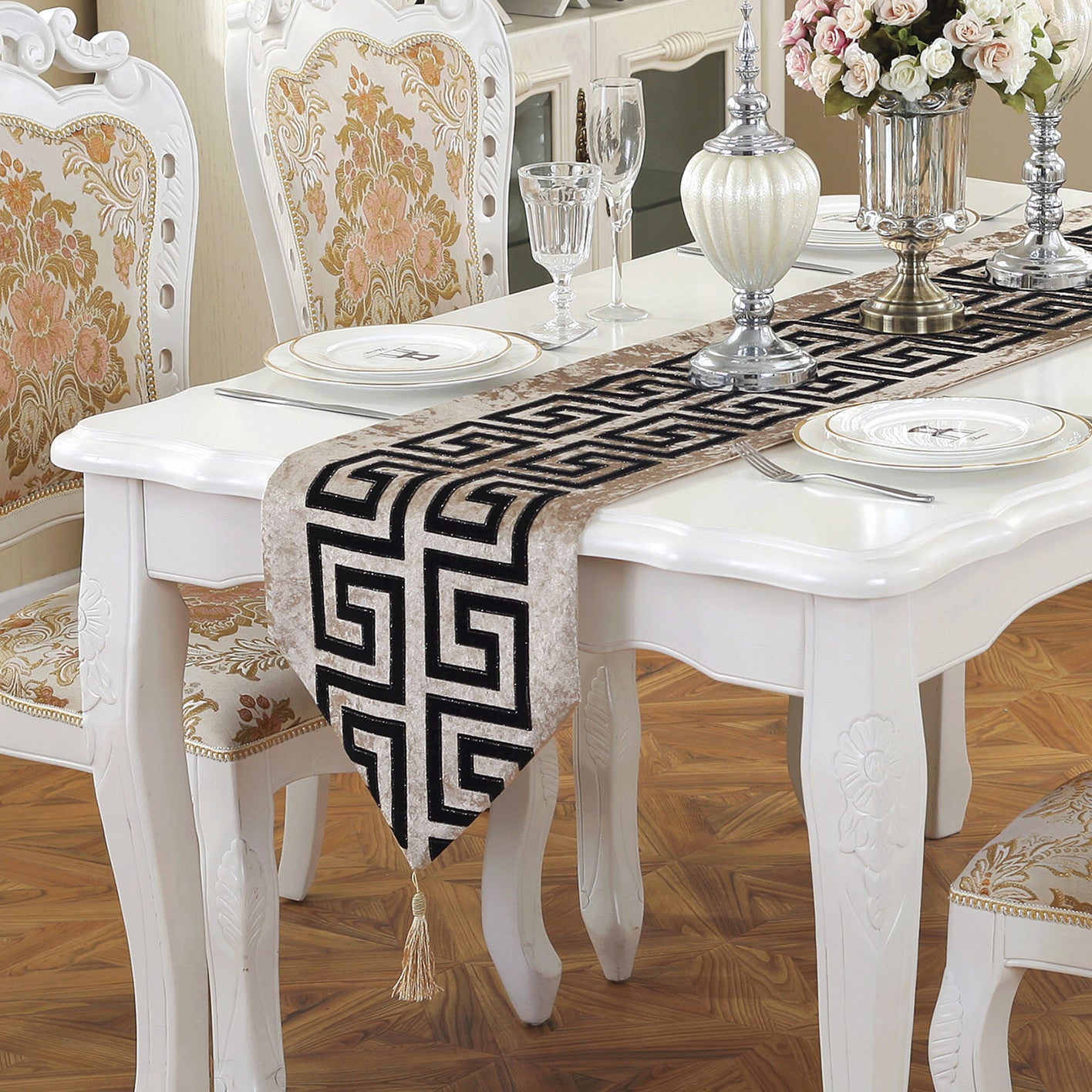 Black And White Coffee Table Cloth Table Runner