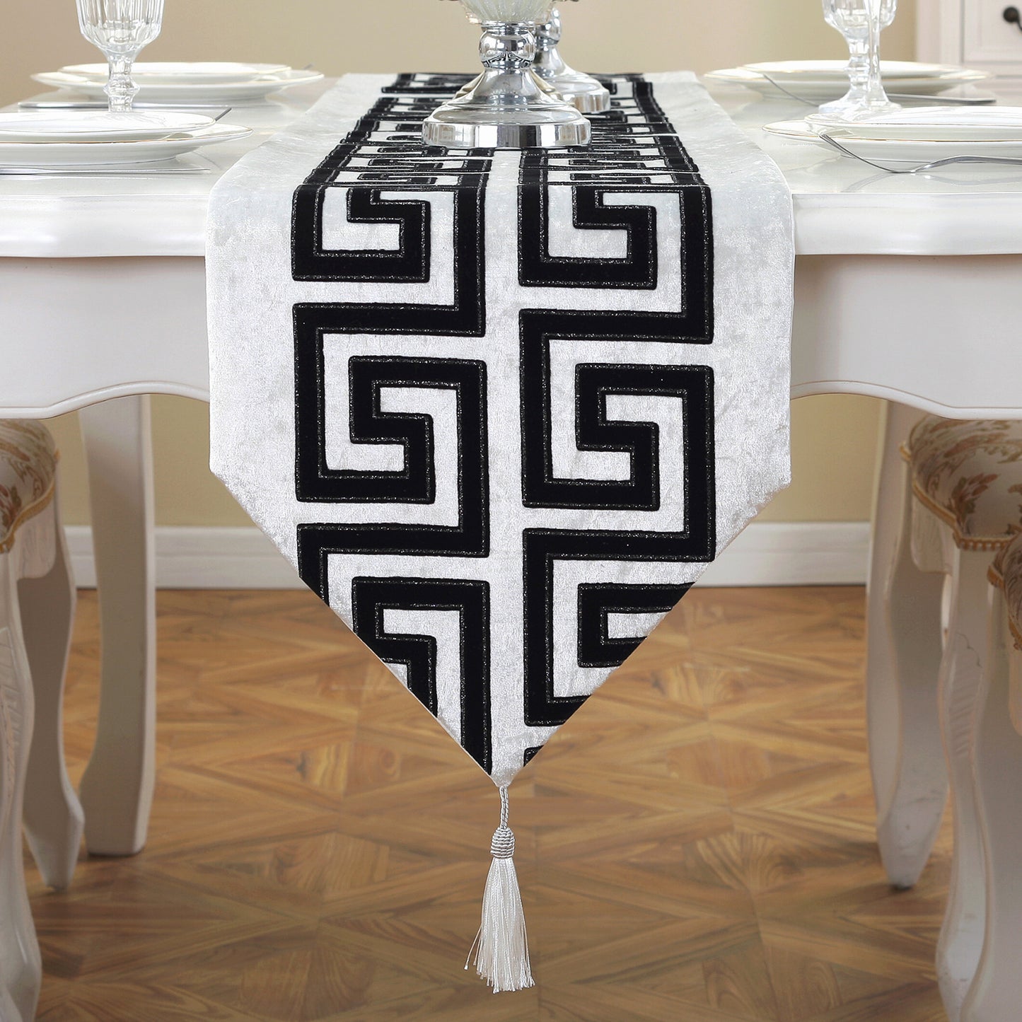 Black And White Coffee Table Cloth Table Runner