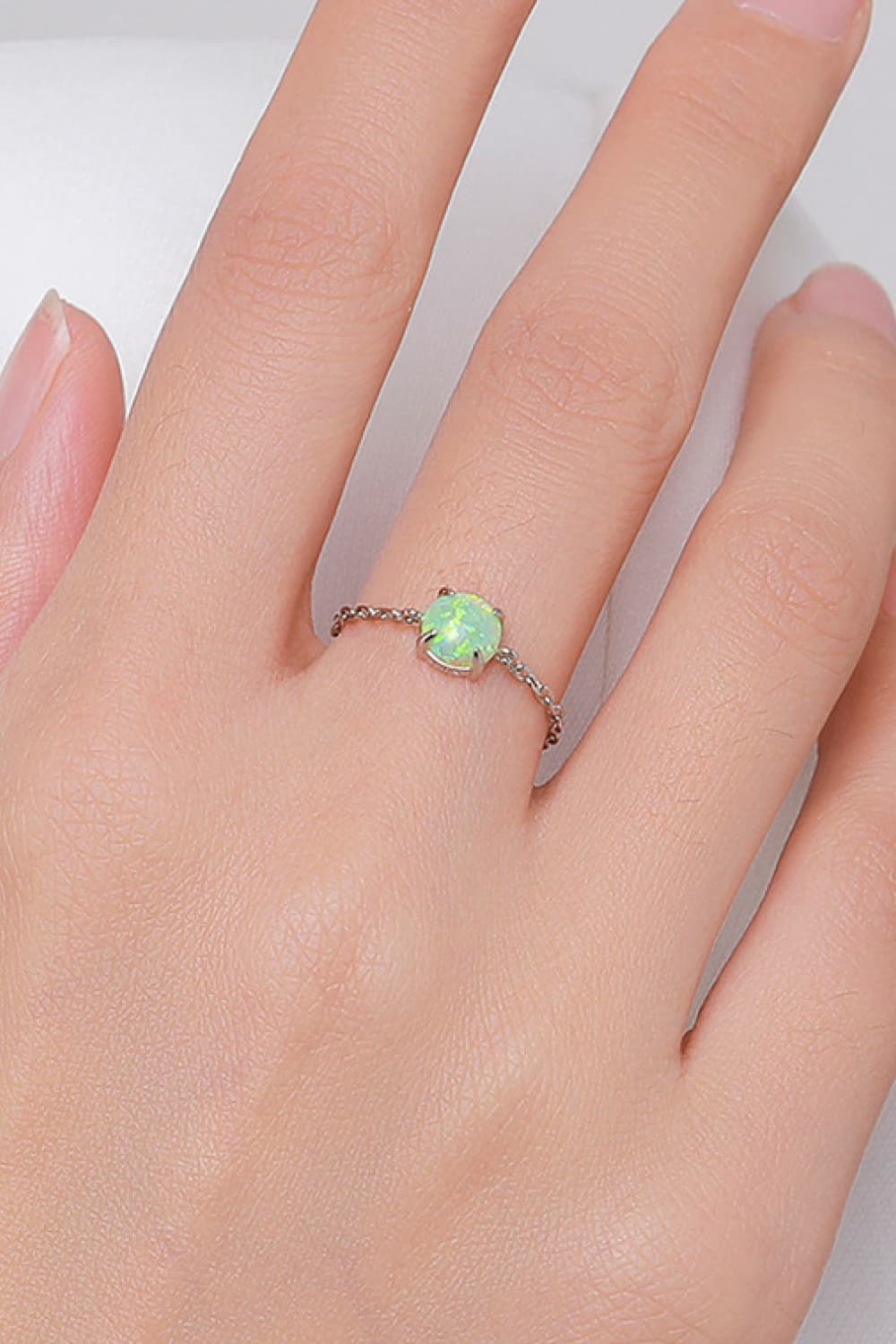 925 Sterling Silver Opal Ring