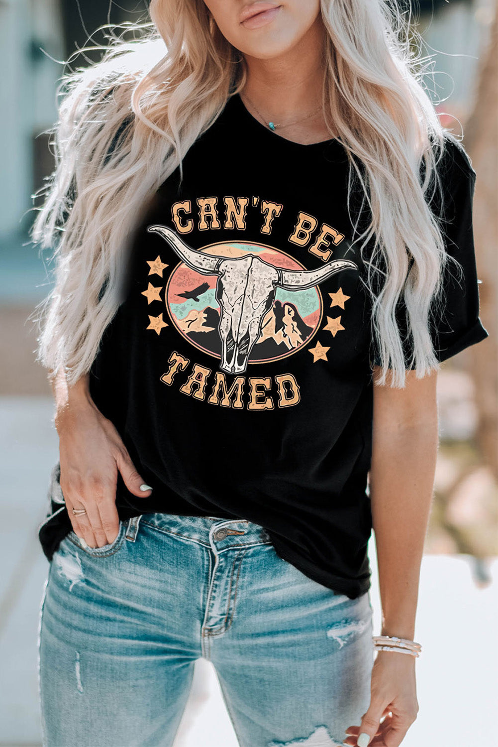 CAN'T BE TAMED Graphic Short Sleeve Tee