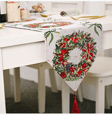 Christmas decorations knitting cloth table flag