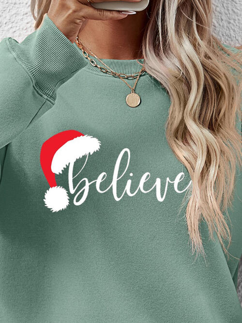 BELIEVE Graphic Long Sleeve Sweatshirt